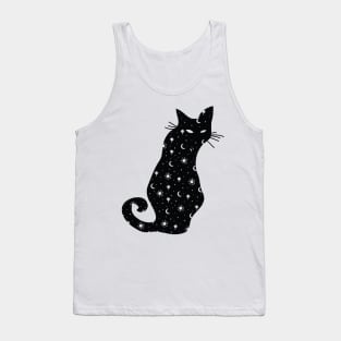 Cosmic Cat Black Tank Top